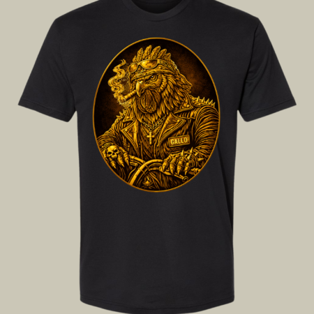 El Gallo Biker Monochrome Tee | Black | Standard Fit